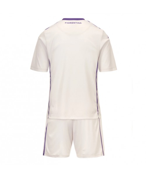 Günstige Fiorentina Auswärts Trikotsatzt Kinder 2025-26 Kurzarm (+ Kurze Hosen)